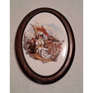 Genuine Vintage Amana Colonies Iowa German Ceramic/Wood Trivet‎